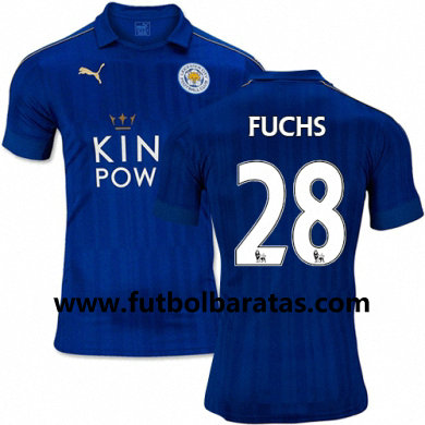 Camiseta Leicester City Christian Fuchs Primera Equipacion 2016-17