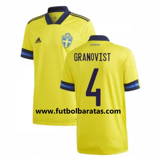 Camiseta Suecia granqvist 4 Primera Equipacion 2020-2021