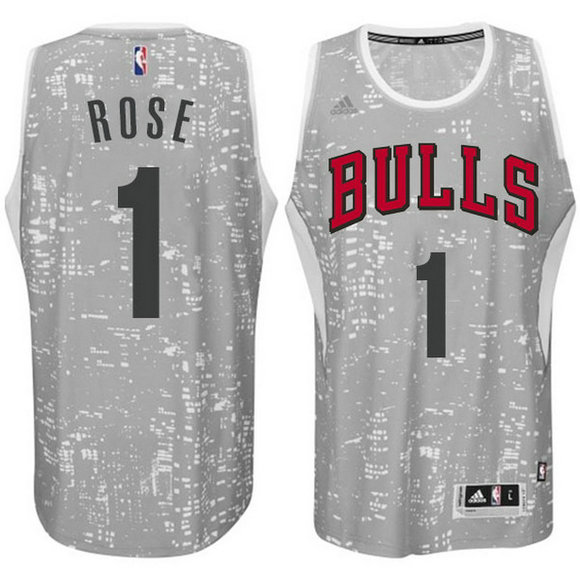 Camiseta baloncesto Chicago Bulls Derrick Rose 1 Lights Gris
