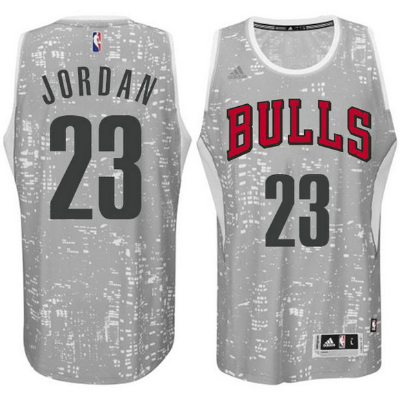 Camiseta baloncesto Chicago Bulls Michael Jordan 23 Lights Gris