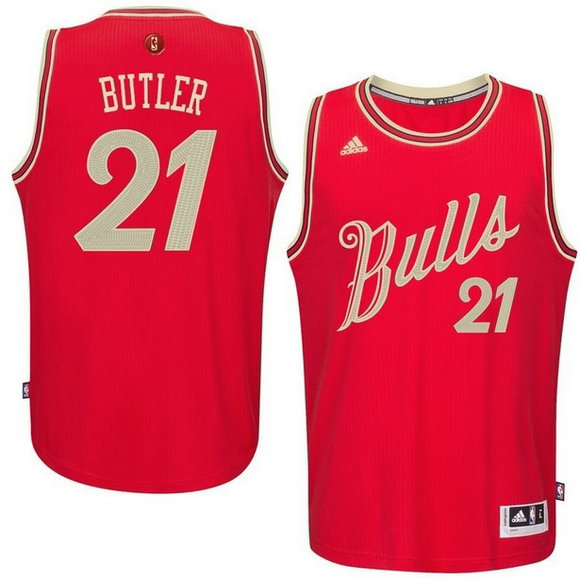 Camiseta baloncesto Chicago Bulls Navidad 2015 Jimmy Butler 21 Roja