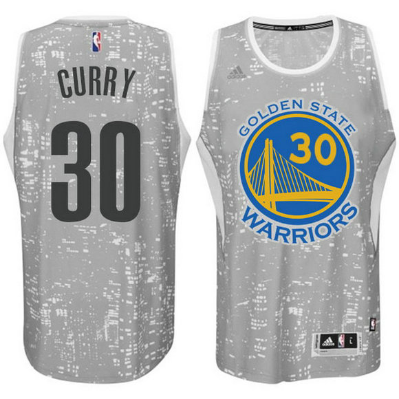 Camiseta baloncesto Golden State Warriors Stephen Curry 30 Lights Gris