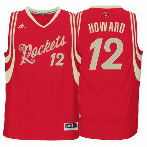 Camiseta baloncesto Houston Rockets Navidad 2015 Dwight Howard 12 Roja