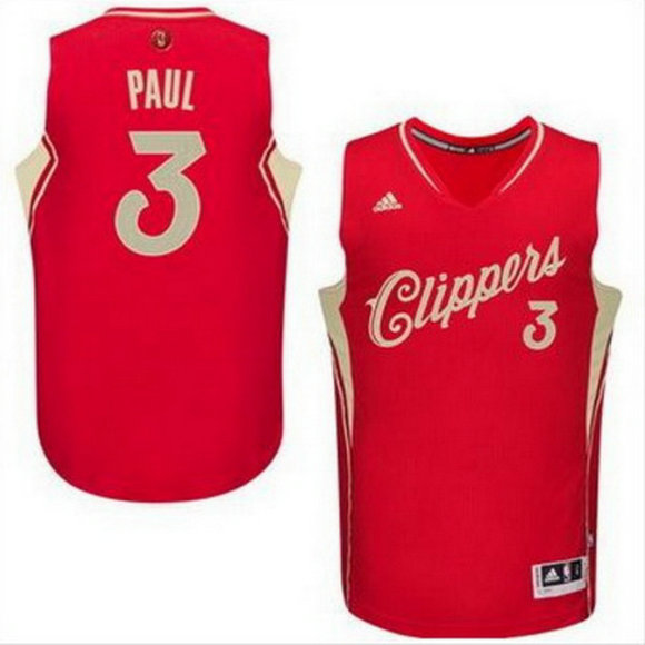 Camiseta baloncesto Los Angeles Clippers Navidad 2015 Chris Paul 3 Roja
