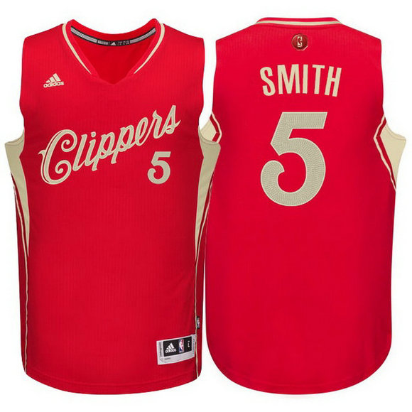 Camiseta baloncesto Los Angeles Clippers Navidad 2015 Josh Smith 5 Roja