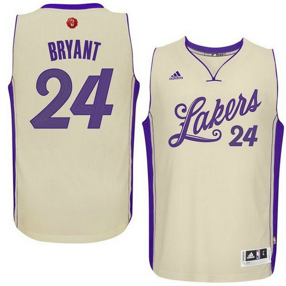 Camiseta baloncesto Los Angeles Lakers Navidad 2015 Kobe Bryant 24 Amarillo