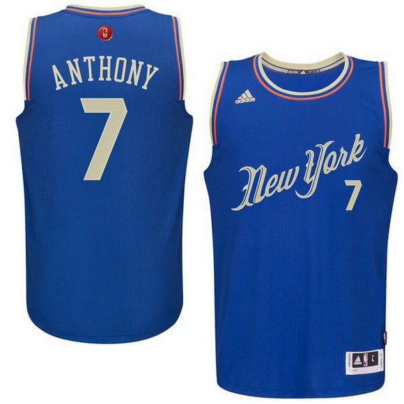 Camiseta baloncesto New York Knicks Navidad 2015 Carmelo Anthony 7 Azul