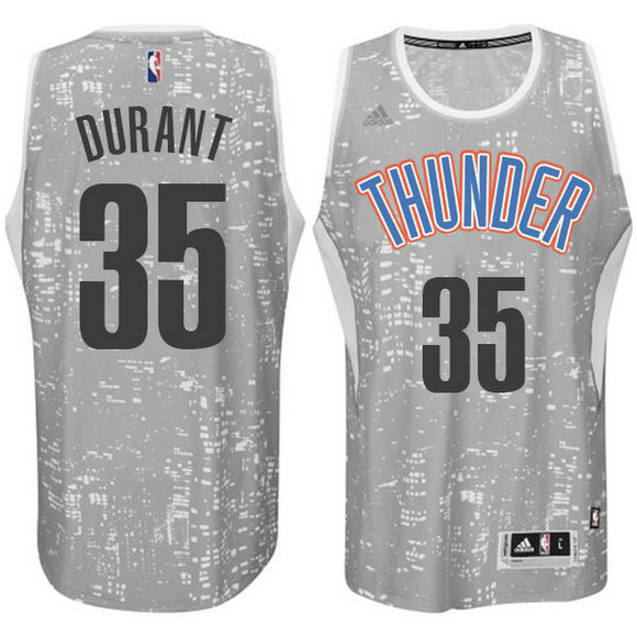 Camiseta baloncesto Oklahoma City Thunder Kevin Durant 35 Lights Gris