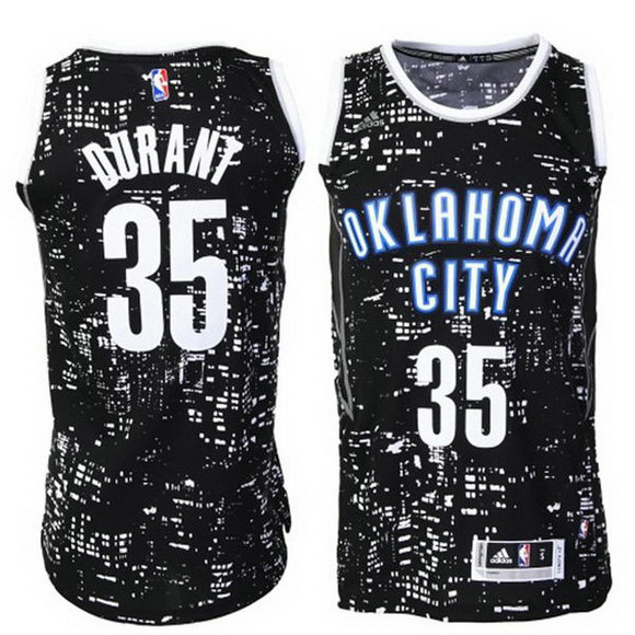 Camiseta baloncesto Oklahoma City Thunder Kevin Durant 35 Lights Negro