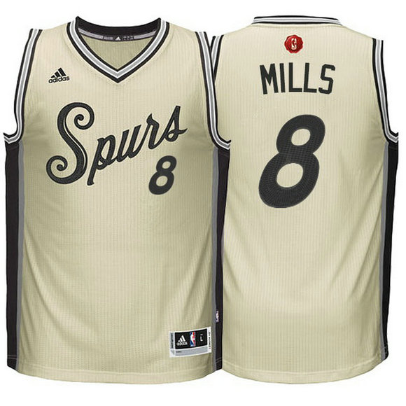 Camiseta baloncesto San Antonio Spurs Navidad 2015 Patty Mills 8 Amarillo
