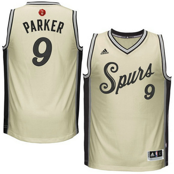 Camiseta baloncesto San Antonio Spurs Navidad 2015 Tony Parker 9 Amarillo