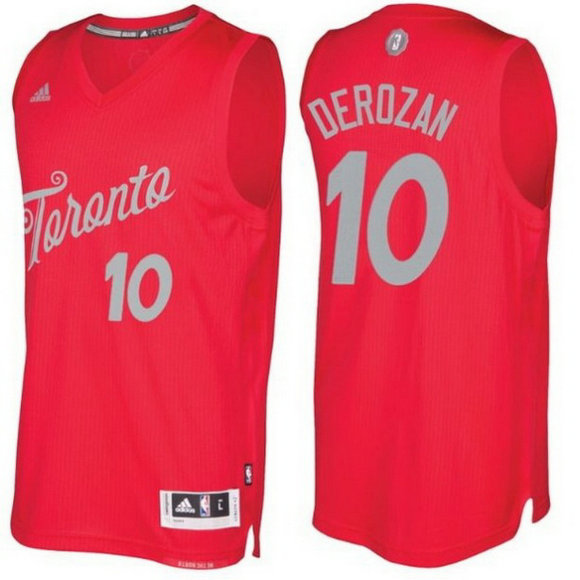 Camiseta baloncesto Toronto Raptors Navidad 2016 Demar Derozan 10 Roja