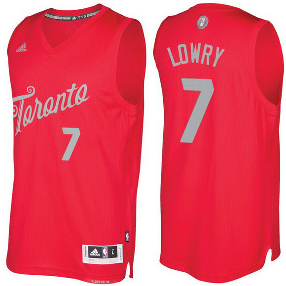 Camiseta baloncesto Toronto Raptors Navidad 2016 Kyle Lowry 7 Roja