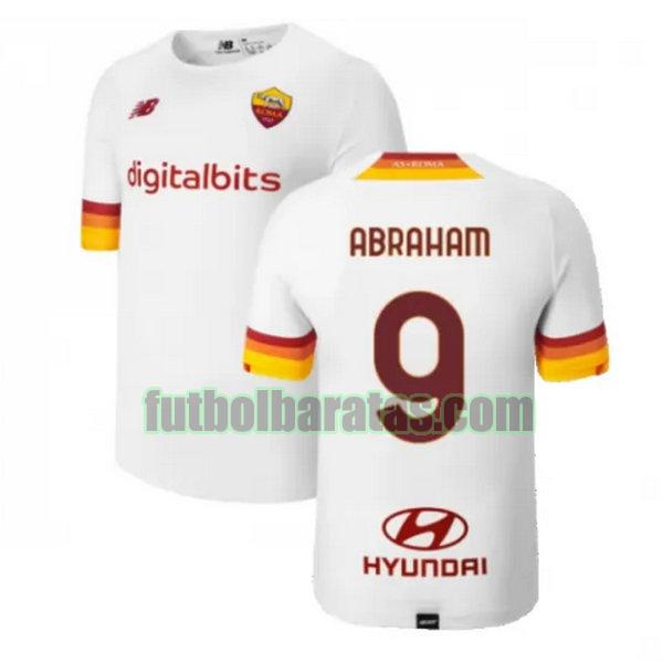 camiseta abraham 9 roma 2021 2022 blanco segunda