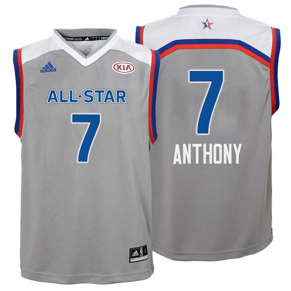 camiseta baloncesto Nino Carmelo Anthony Número 7 all star 2017 Gris