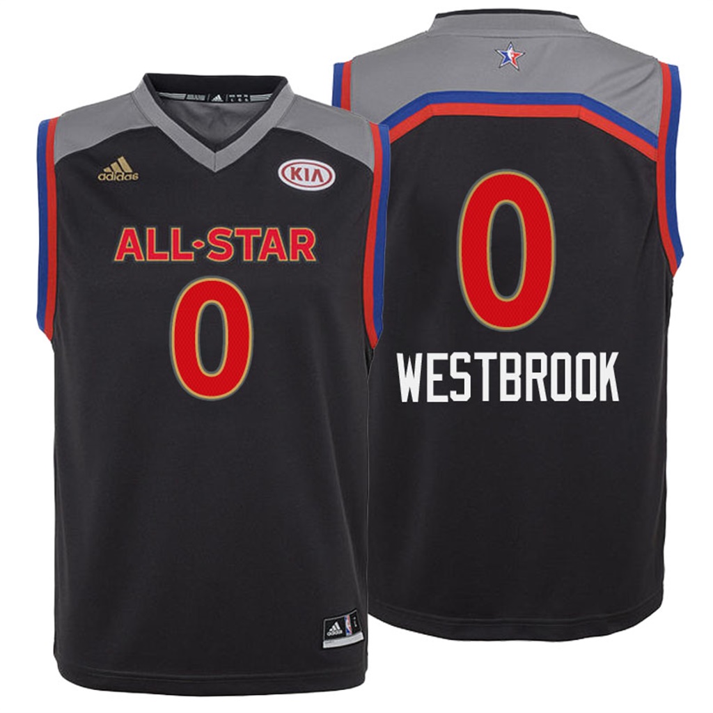 camiseta baloncesto Nino Russell Westbrook Número 0 all star 2017 Marron
