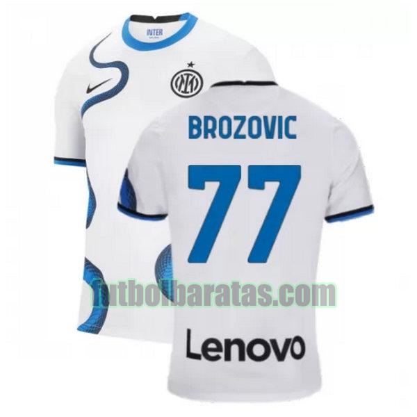 camiseta brozovic 77 inter milán 2021 2022 blanco segunda