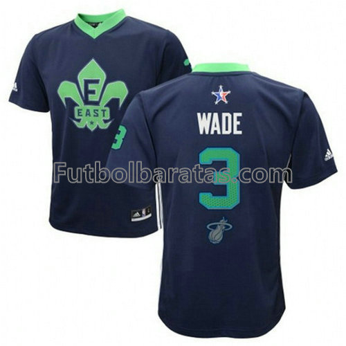 camiseta de baloncesto Dwyane Wade Número 3 all star 2014 azul