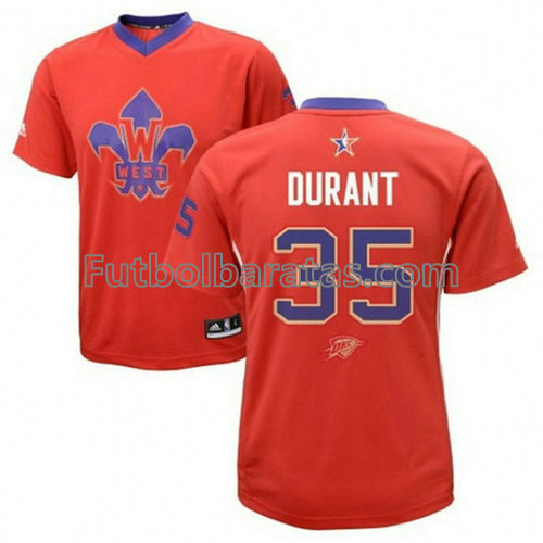 camiseta de baloncesto Kevin Durant Número 35 all star 2014 roja