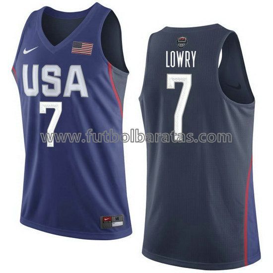 camiseta de baloncesto Kyle Lowry Número 7 usa 2016 azul