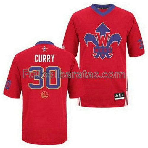 camiseta de baloncesto Stephen Curry Número 30 all star 2014 roja