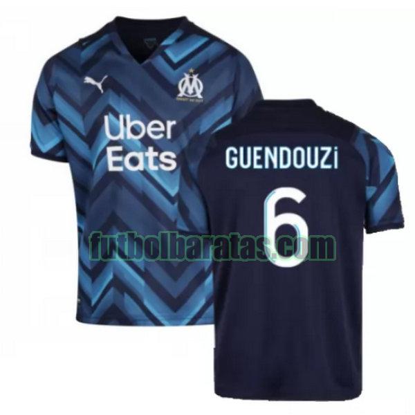 camiseta guendouzi 6 marsella 2021 2022 azul segunda