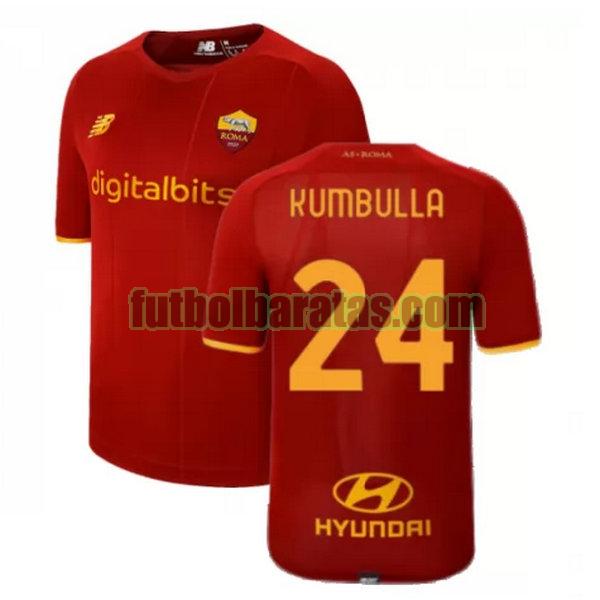 camiseta kumbulla 24 roma 2021 2022 rojo primera