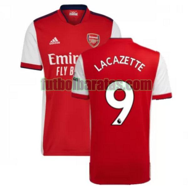 camiseta lacazette 9.jpg arsenal 2021 2022 rojo primera