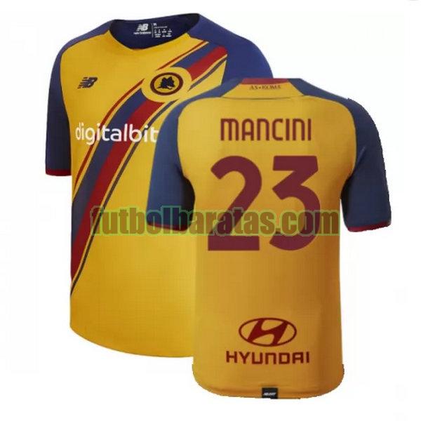camiseta mancini 23 roma 2021 2022 amarillo fourth