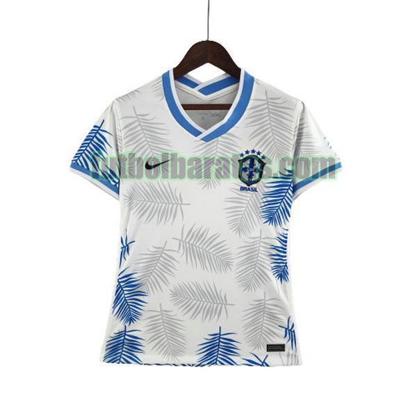 camiseta mujer brasil 2022 blanco classic