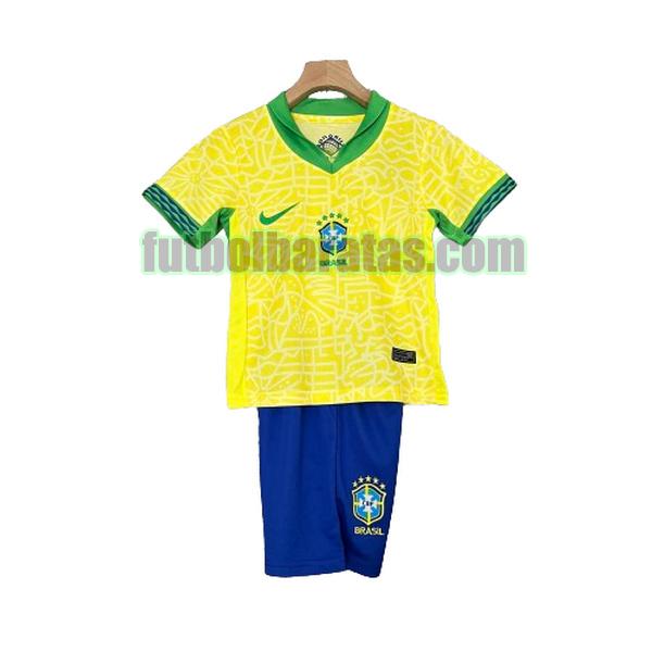 camiseta niño brasil 2024 amarillo primera