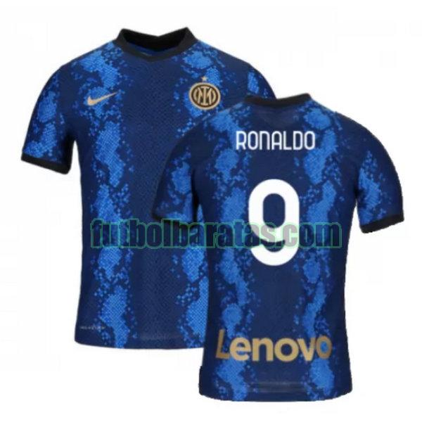 camiseta ronaldo 9 inter milán 2021 2022 azul primera