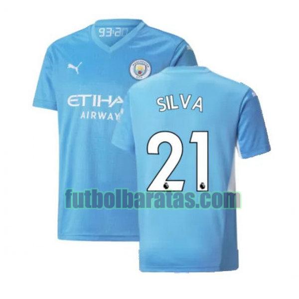 camiseta silva 21 manchester city 2021 2022 azul primera