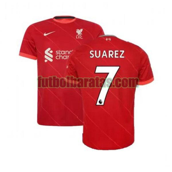 camiseta suarez 7 liverpool 2021 2022 rojo primera