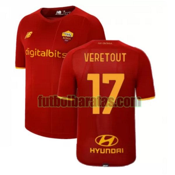 camiseta veretout 17 roma 2021 2022 rojo primera