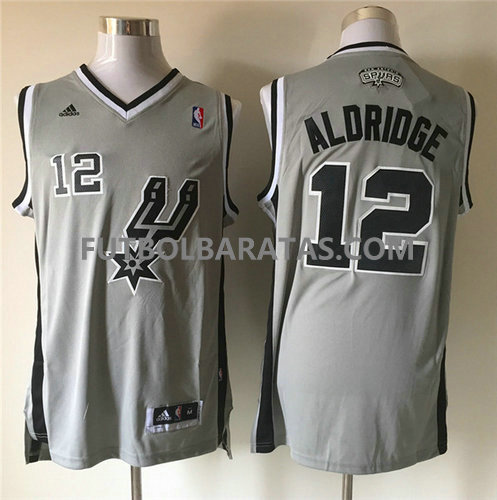 camisetas Aldridge 12 san antonio spurs 2017 gris