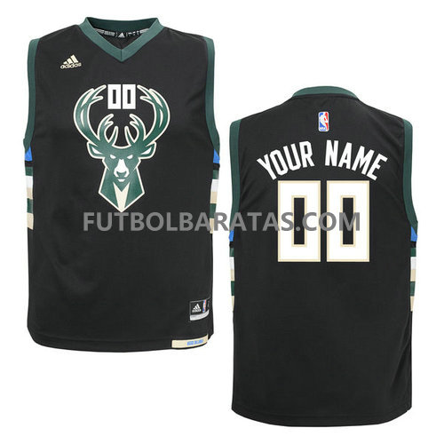 camisetas baloncesto numbro personalizar milwaukee bucks 2017 negro