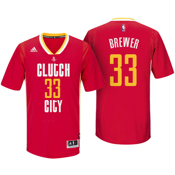 Camiseta Corey Brewer Número 33 houston rockets 2015-2016 roja