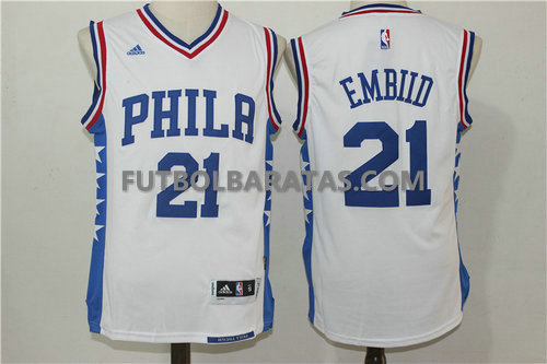 Camiseta Embiid 21 philadelphia 76ers 2017 blanca