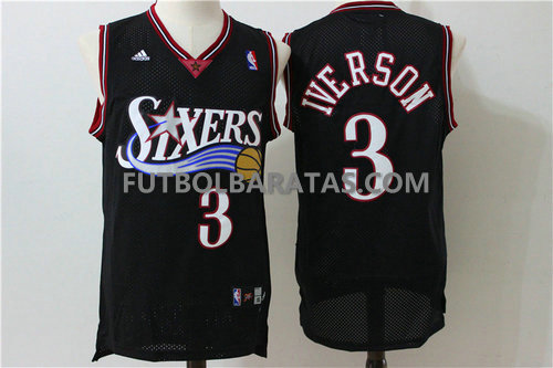 Camiseta Iverson 3 Sixers philadelphia 76ers 2017 negro