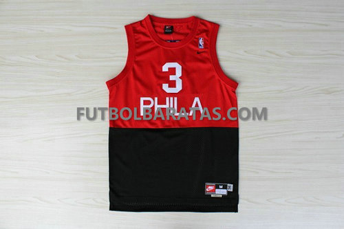 Camiseta Phila Iverson 3 philadelphia 76ers 2017 Classico roja