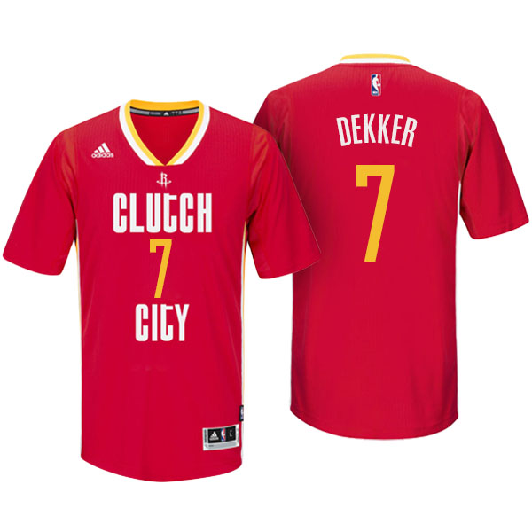 Camiseta Sam Dekker Número 7 houston rockets 2015-2016 roja