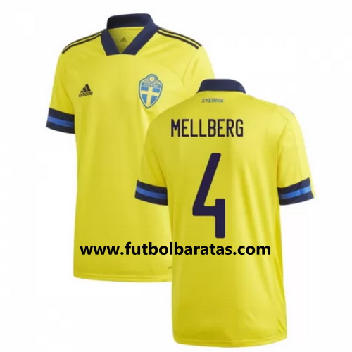 Camiseta Suecia mellberg 4 Primera Equipacion 2020-2021