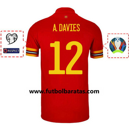 Camiseta a.davies 12 Gales 2020 Primera Equipacion