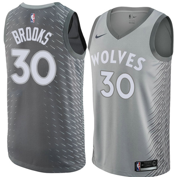 Camiseta baloncesto Aaron Brooks 30 Ciudad 2018 Gris Minnesota Timberwolves Hombre