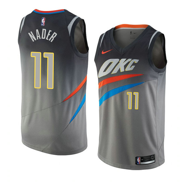 Camiseta baloncesto Abdel Nader 11 Ciudad 2018 Gris Oklahoma City Thunder Hombre