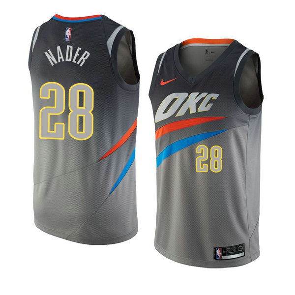 Camiseta baloncesto Abdel Nader 28 Ciudad 2017-18 Gris Oklahoma City Thunder Hombre