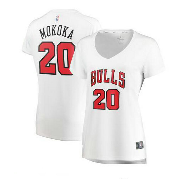 Camiseta baloncesto Adam Mokoka 20 association edition Blanco Chicago Bulls Mujer