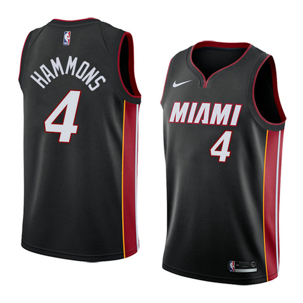 Camiseta baloncesto Aj Hammons 4 Icon 2018 Negro Miami Heat Hombre