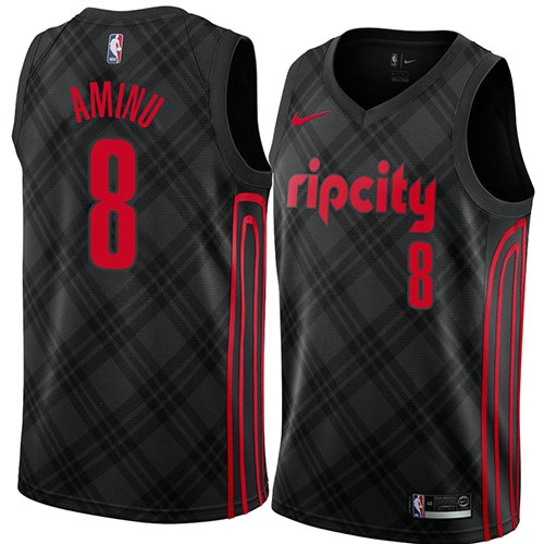 Camiseta baloncesto Al Farouq Aminu 8 Ciudad 2018 Negro Portland Trail Blazers Hombre